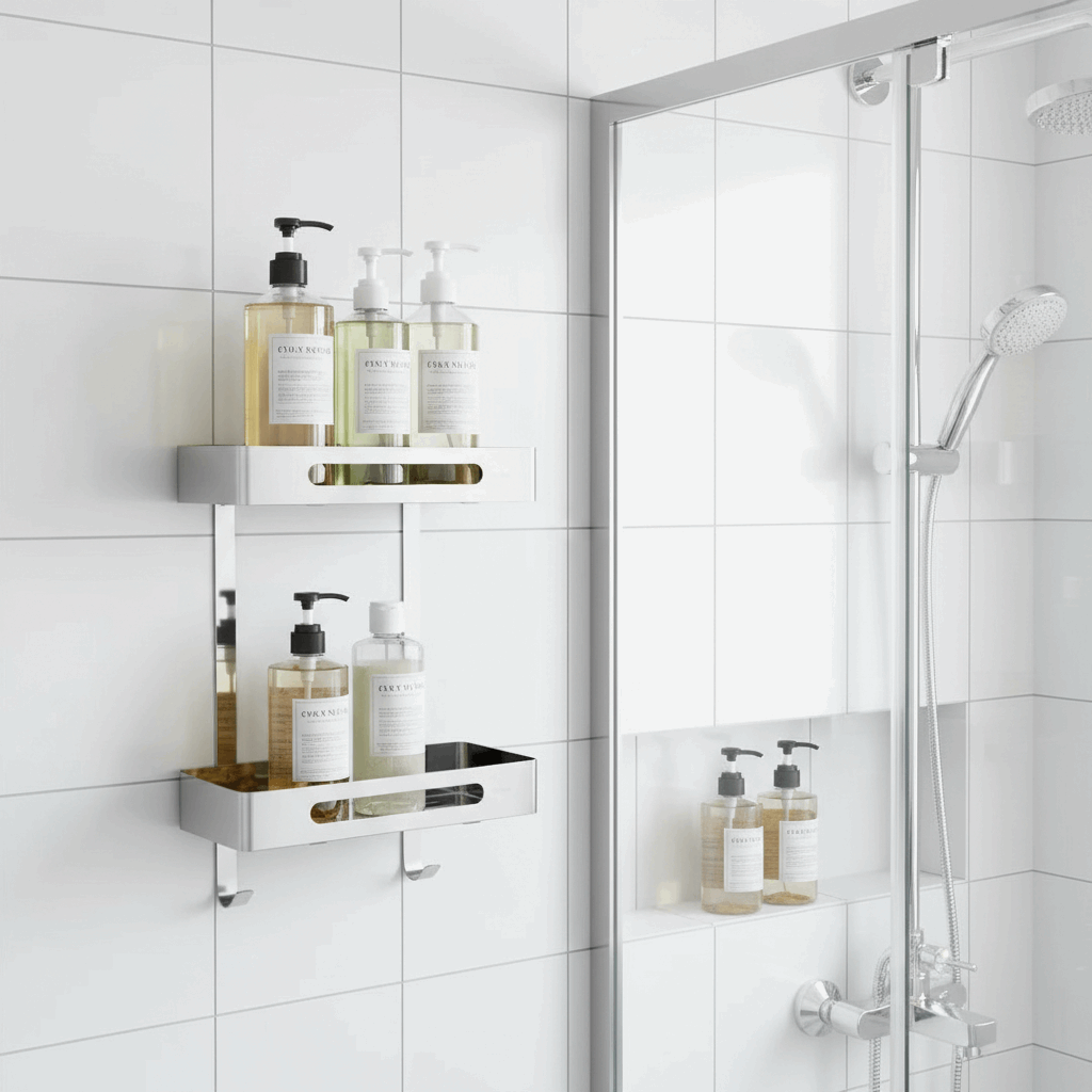Hot Popular Bathroom Straight Shelves Wall Mounted Stainless Steel