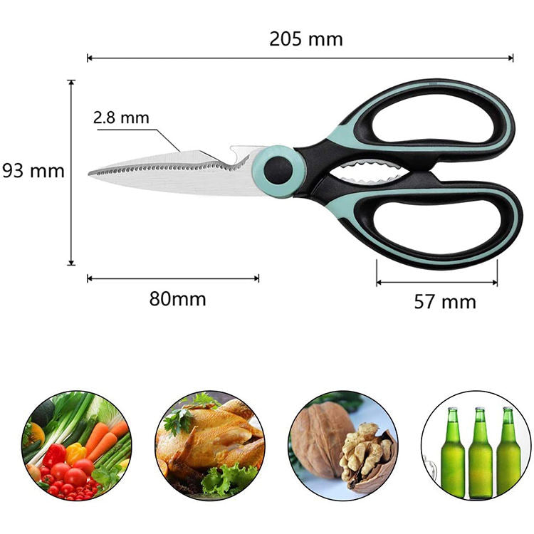 5 in 1 Multi Functional Kitchen Scissors Stainless Steel Heavy Duty Food Shears