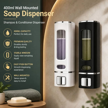 400ml Soap Dispenser Wall Mounted Shampoo And Conditioner Dispenser