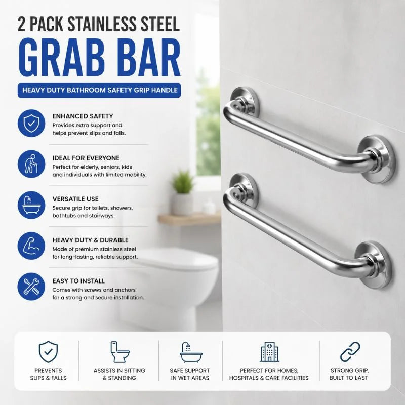 2 Pack Stainless Steel Grip Bar