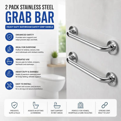 2 Pack Stainless Steel Grip Bar