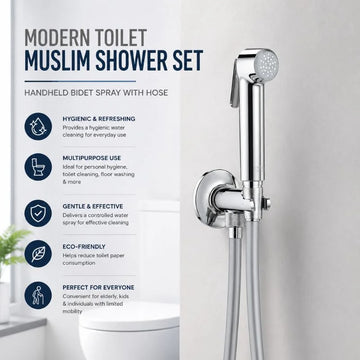 ABS Plastic Space Grey Modern Toilet Muslim Shower Set