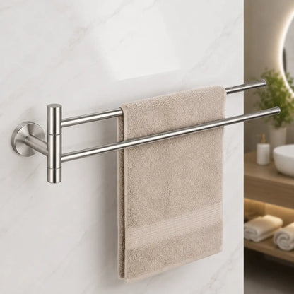 Premium Stainless Steel Double Towel Hanging Bar | Wall Mounted Towel Rack