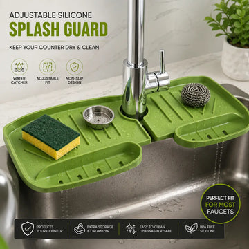 Universal Silicone Faucet Splash Guard & Organizer