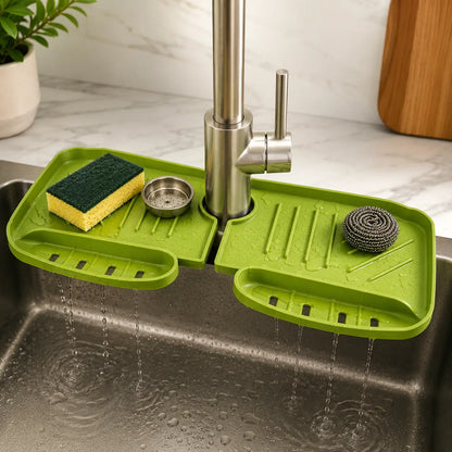 Universal Silicone Faucet Splash Guard & Organizer