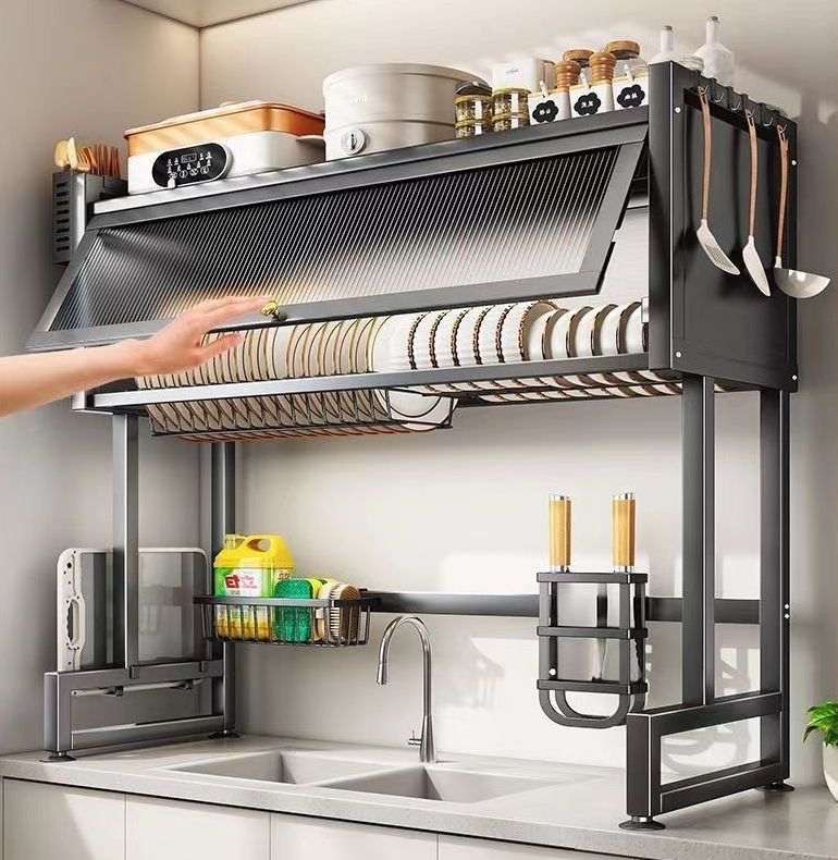 Over Sink Kitchen Dish Drainer Rack – Drying & Storage Cabinet