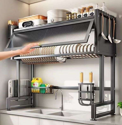 Over Sink Kitchen Dish Drainer Rack – Drying & Storage Cabinet