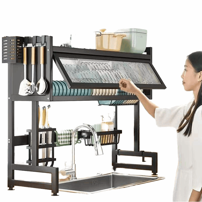 Over Sink Kitchen Dish Drainer Rack – Drying & Storage Cabinet