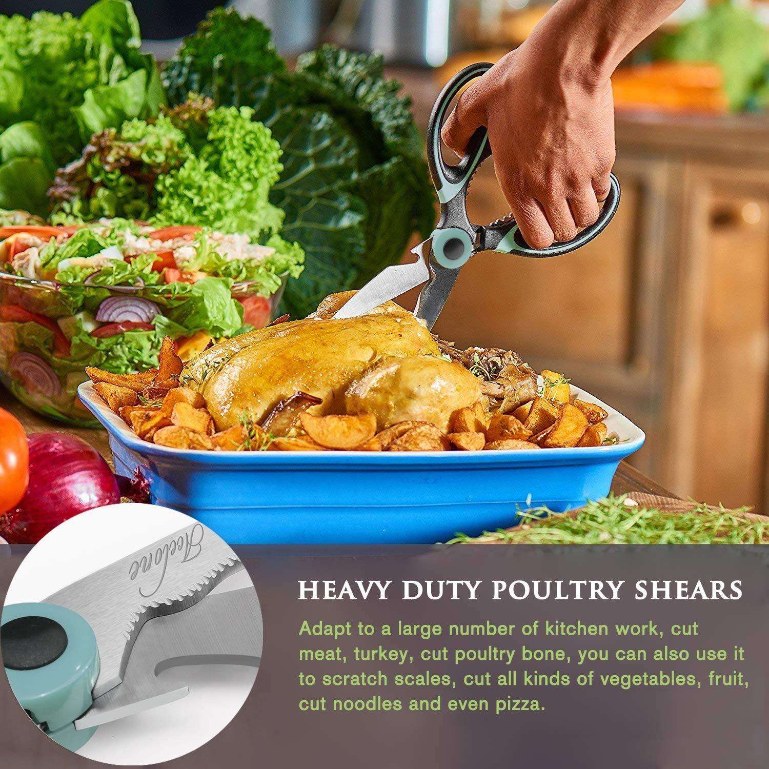 5 in 1 Multi Functional Kitchen Scissors Stainless Steel Heavy Duty Food Shears