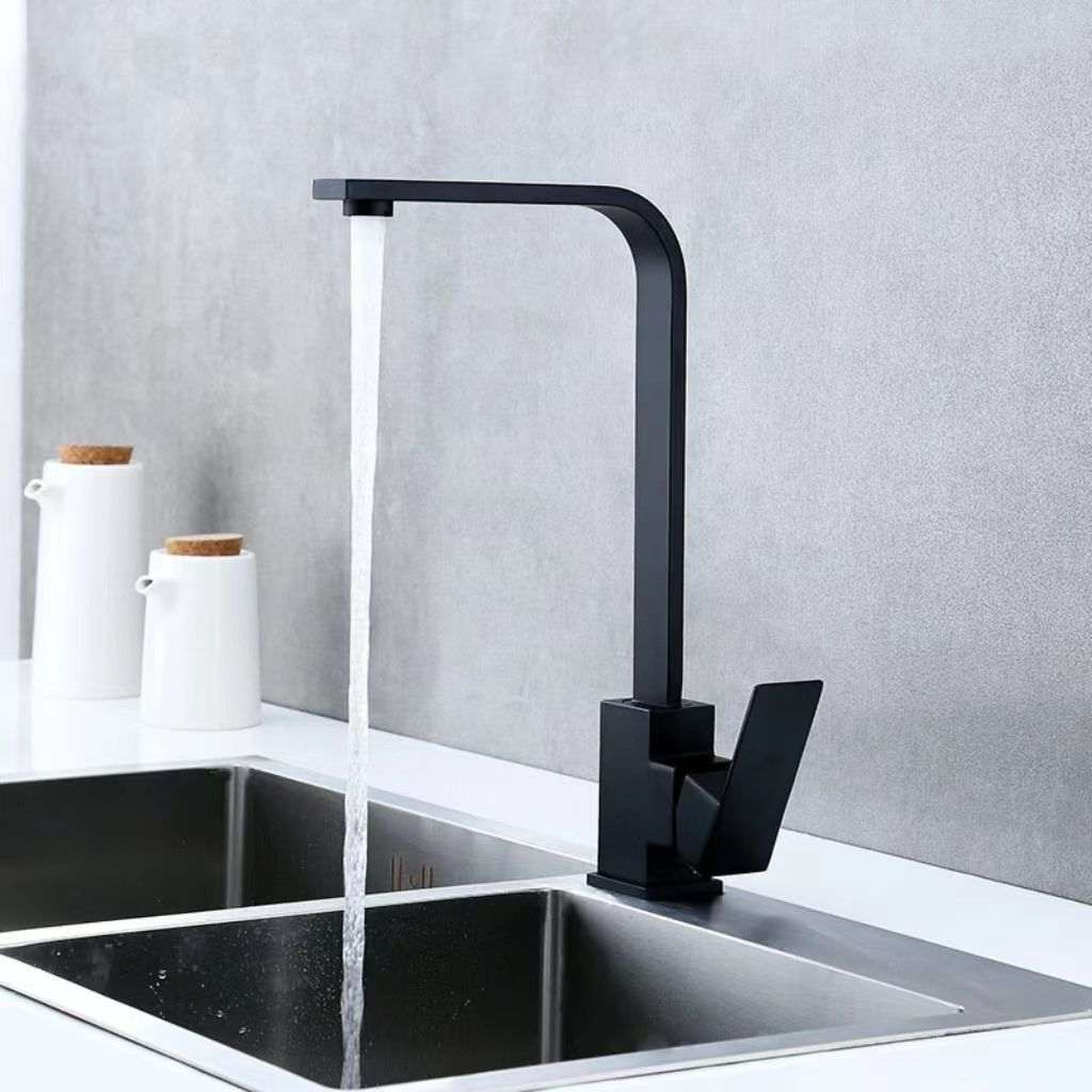 Hot and Cold Mixing Faucet 7-shaped Kitchen Faucets Single Handle Deck Mounted