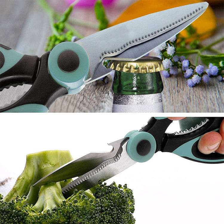 5 in 1 Multi Functional Kitchen Scissors Stainless Steel Heavy Duty Food Shears