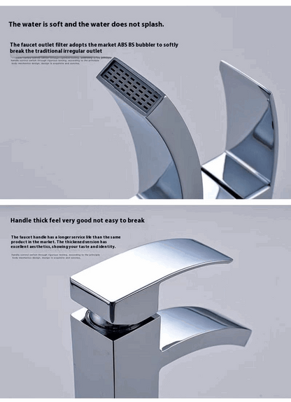 Modern Single-Hole Bathroom Waterfall Basin Faucet Mixer Tap