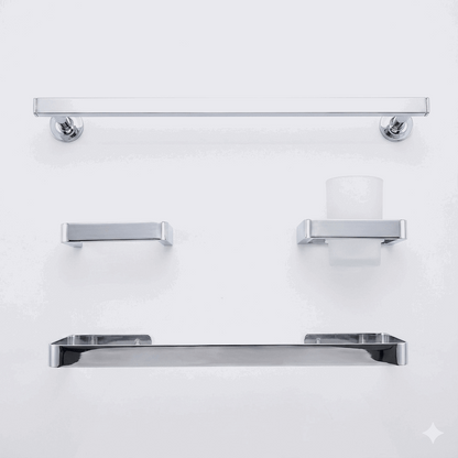 Bathroom accessories set stainless steel/ non-magnet 4 piece