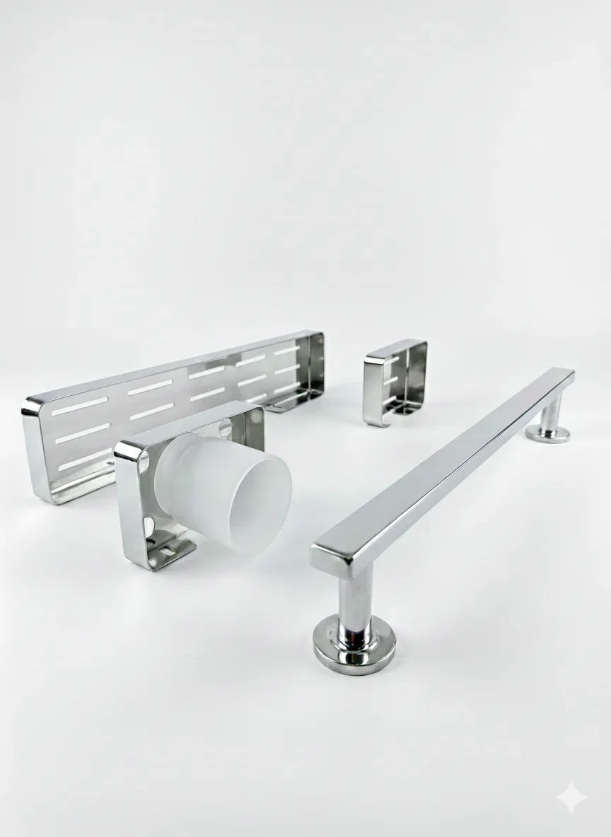 Bathroom accessories set stainless steel/ non-magnet 4 piece