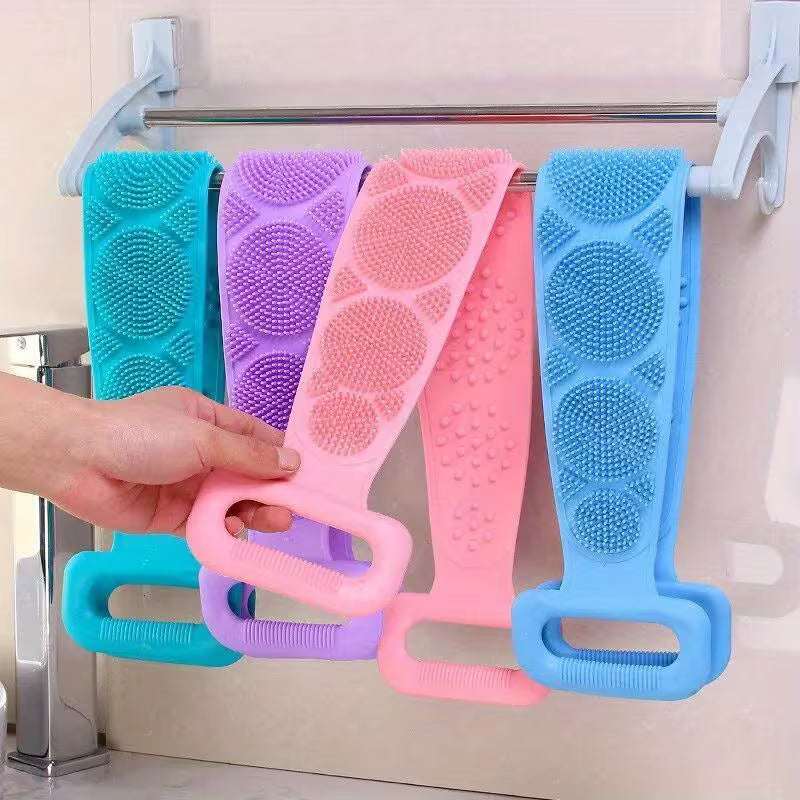 Silicone Bath Brush with Strap – Back Scrubber & Body Massager