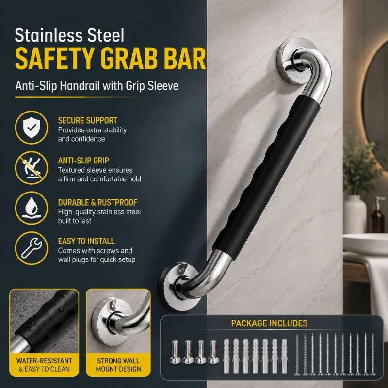SUS304 Stainless Steel Bathroom Handrail Safety handrails - With Sleeve