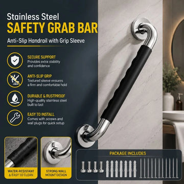 SUS304 Stainless Steel Bathroom Handrail Safety handrails - With Sleeve