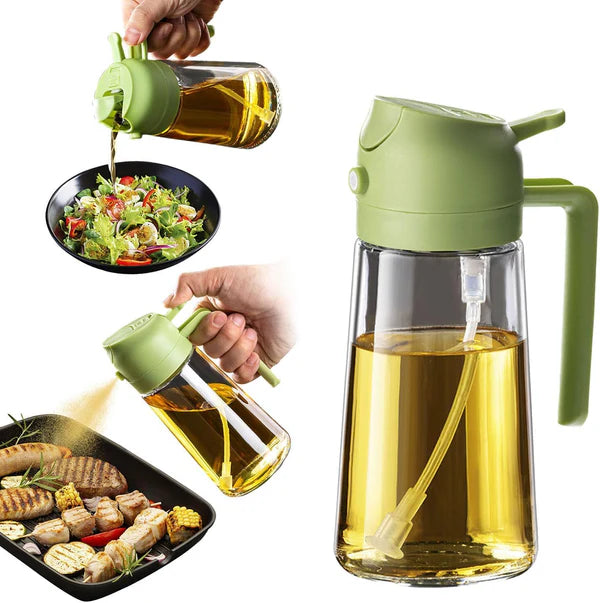 Sprayable & Pourable Oil Bottle – 2-in-1 Oil Dispenser