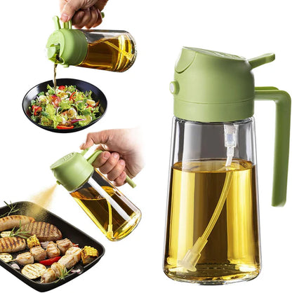 Sprayable & Pourable Oil Bottle – 2-in-1 Oil Dispenser