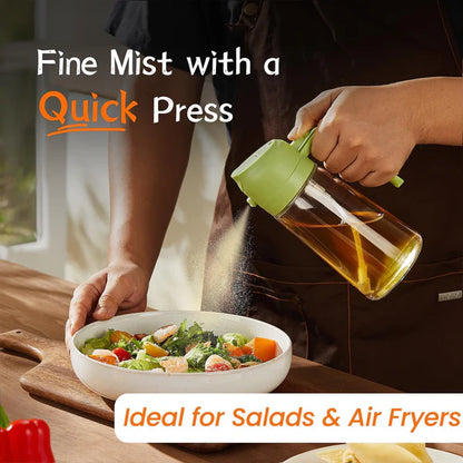 Sprayable & Pourable Oil Bottle – 2-in-1 Oil Dispenser