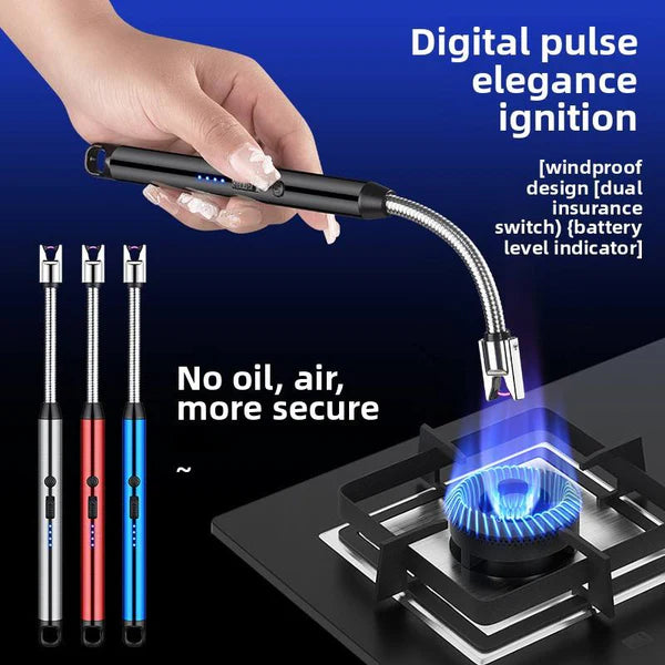 Type-C  Rechargeable Electric Metal Lighter – Windproof, Flameless & Durable