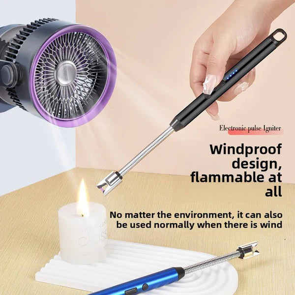 Type-C  Rechargeable Electric Metal Lighter – Windproof, Flameless & Durable